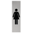 CombiCraft Deurbordje Aluminium Dames pictogram 165x45mm met tape