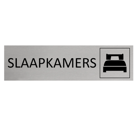 Aluminium deurbordje Slaapkamers 165 x 45 mm - per 1 stuk