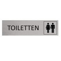 Deurbordje Aluminium Toiletten 165x45mm met tape