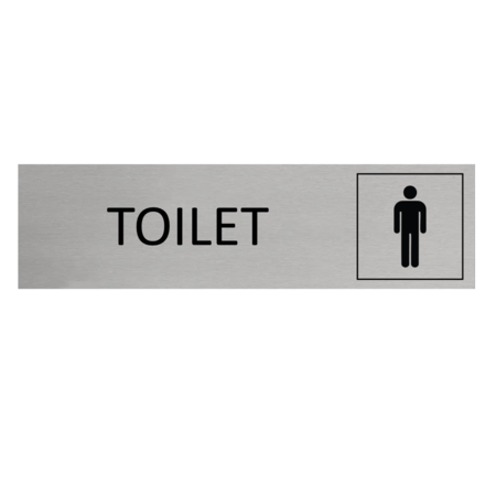 CombiCraft Aluminium deurbordje Herentoilet 165 x 45 mm - per 1 stuk