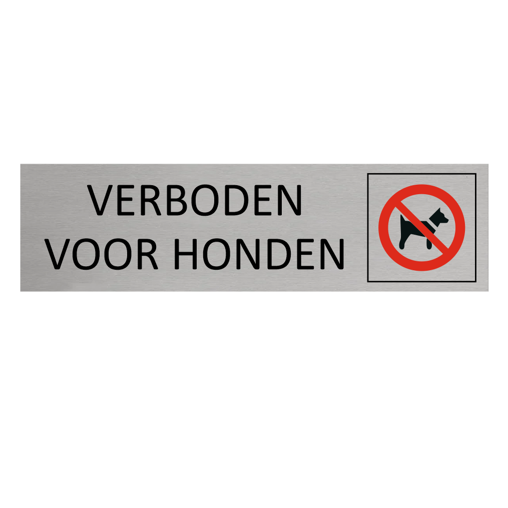 CombiCraft Aluminium deurbordje Verboden voor honden 165 x 45 mm - per 1 stuk