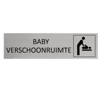 Zilver aluminium deurbordje Baby verschoonruimte