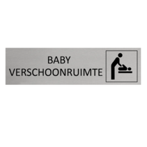Zilver aluminium deurbordje Baby verschoonruimte