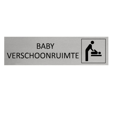 Aluminium deurbordje Baby verschoonruimte 165 x 45 mm - per 1 stuk