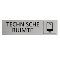 Aluminium Deurbordje Technische ruimte 165x45mm met tape