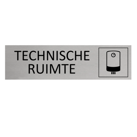 Aluminium deurbordje Technische ruimte 165 x 45 mm - per 1 stuk