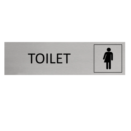 Aluminium deurbordje Genderneutraal toilet 165 x 45 mm - per 1 stuk
