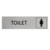 CombiCraft Zilver aluminium deurbordje toilet met vrouw icoon