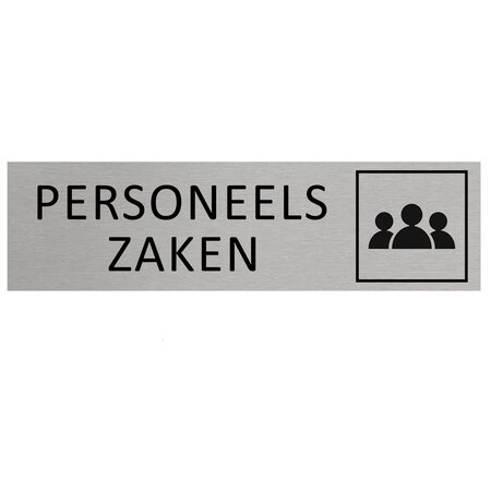 CombiCraft Aluminium deurbordje Personeelszaken 165 x 45 mm - per 1 stuk