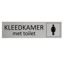 Zilver aluminium deurbordje Dames kleedkamer met toilet