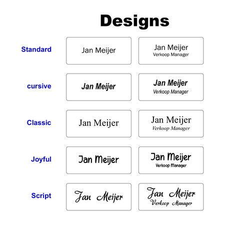 CombiCraft Kunststof naambadge met tekst gravering 72x30mm - per 1 stuk