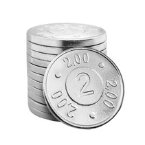 Winkelwagenmunt €2,00 staal vernikkeld - per 100