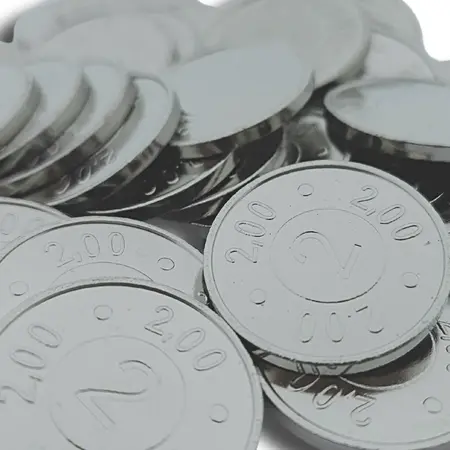 CombiCraft Staal vernikkelde winkelwagenmunten € 2,00 formaat - per 100 stuks
