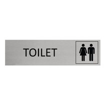 Zilver aluminium deurbordje Toilet