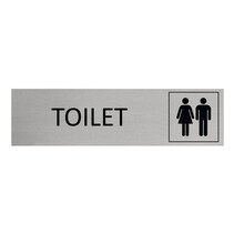 Zilver aluminium deurbordje Toilet