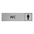 CombiCraft Zilver aluminium deurbordje WC heren
