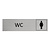 CombiCraft Zilver aluminium deurbordje WC dames