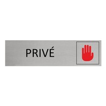 Zilver aluminium deurbordje Privé