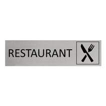 Zilver aluminium deurbordje Restaurant