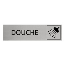 Zilver aluminium deurbordje Douche
