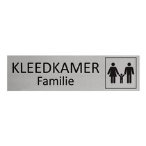 Zilver aluminium deurbordje Familie kleedkamer