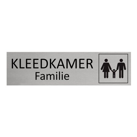 CombiCraft Aluminium deurbordje Familie kleedkamer 165 x 45 mm - per 1 stuk