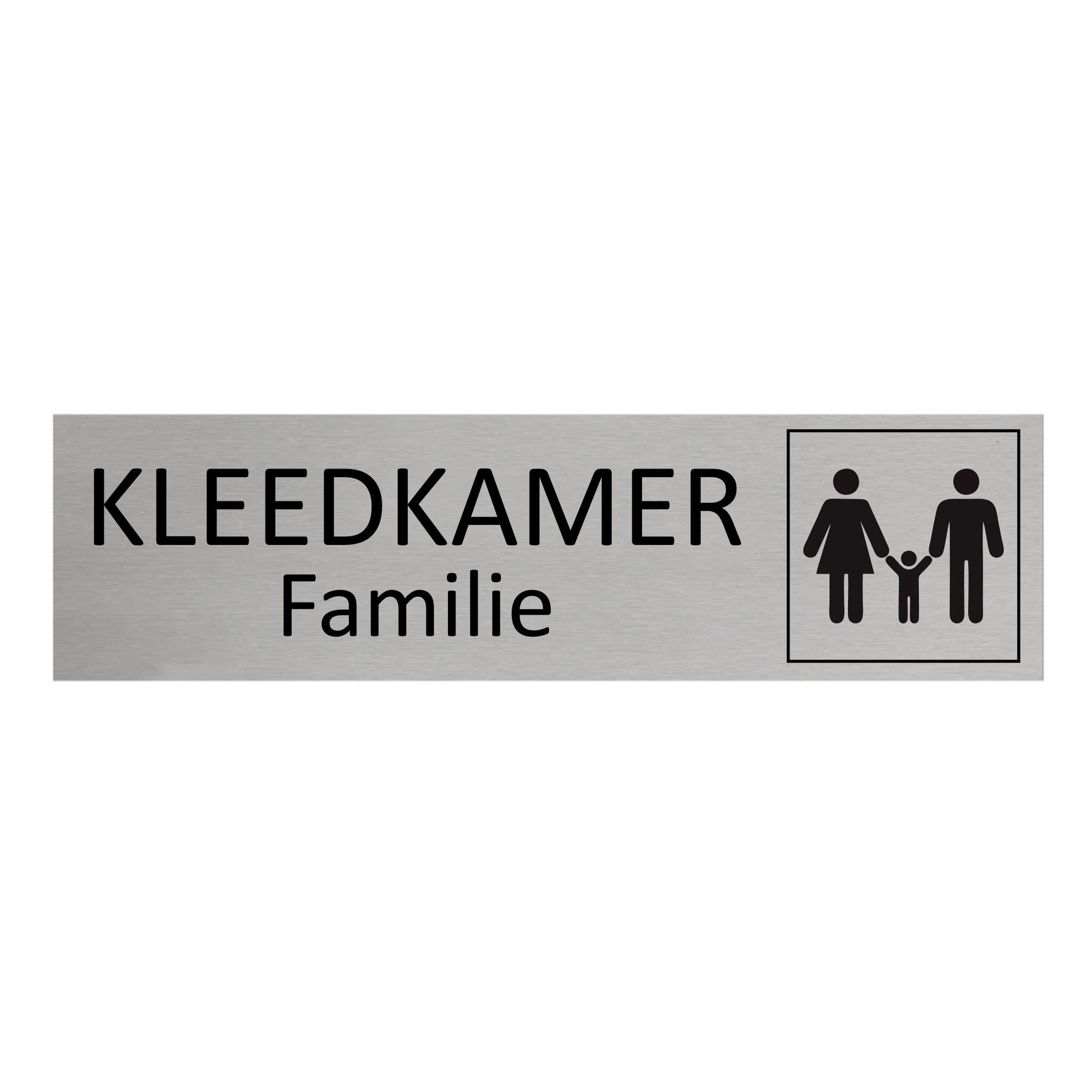 CombiCraft Aluminium deurbordje Familie kleedkamer 165 x 45 mm - per 1 stuk