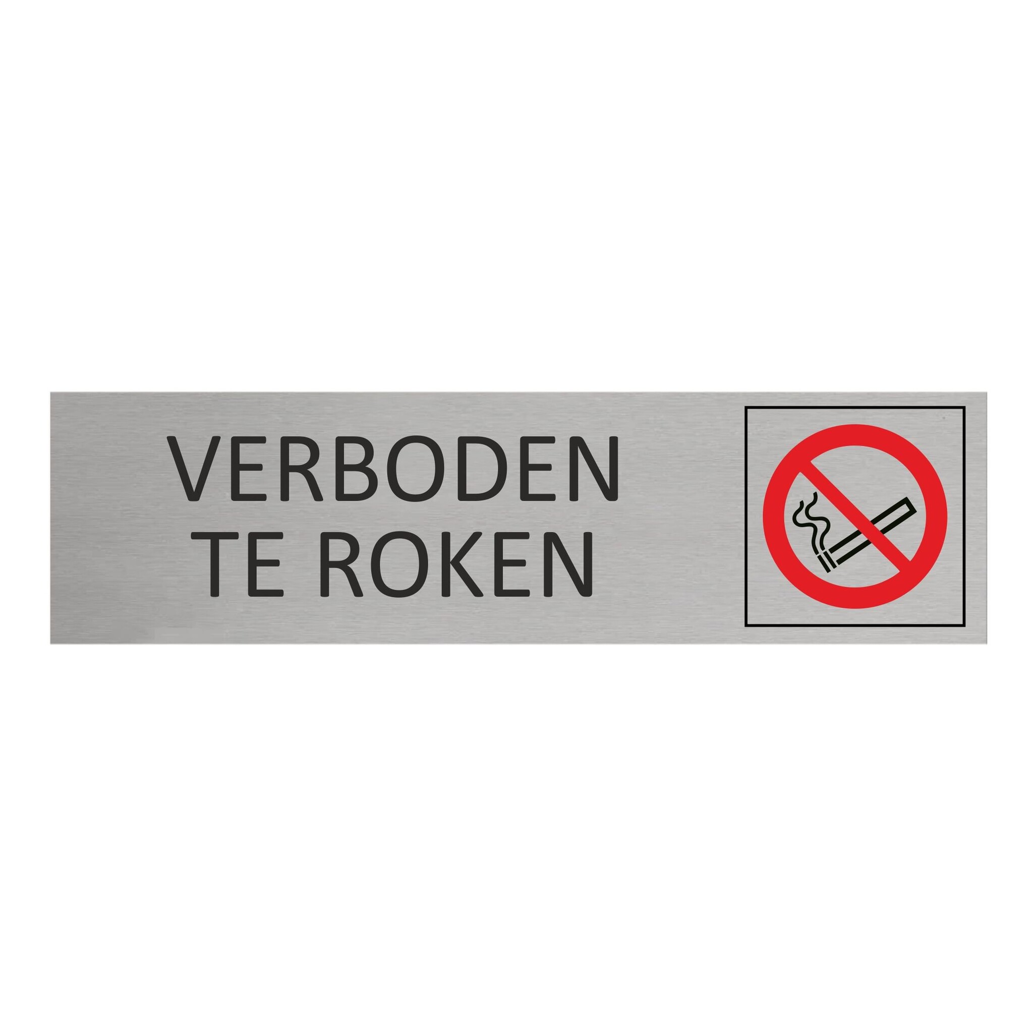 CombiCraft Aluminium deurbordje Verboden te roken 165 x 45 mm - per 1 stuk
