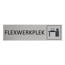 Zilver aluminium deurbordje Flexwerkplek