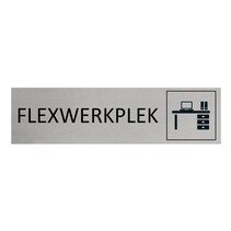 Zilver aluminium deurbordje Flexwerkplek
