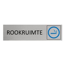 Zilver aluminium deurbordje Rookruimte