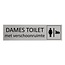Aluminium deurbordje Dames toilet met baby verschoonruimte 165 x 45 mm - per 1 stuk