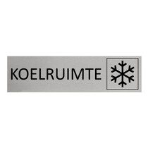 Zilver aluminium deurbordje Koelruimte