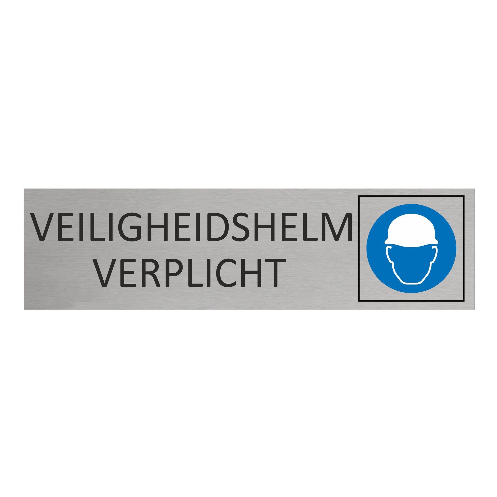 CombiCraft Aluminium deurbordje Veiligheidshelm verplicht 165 x 45 mm - per 1 stuk