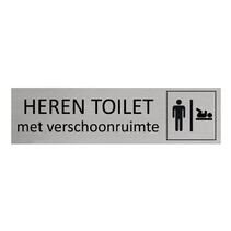 Zilver aluminium deurbordje Heren toilet met verschoonruimte