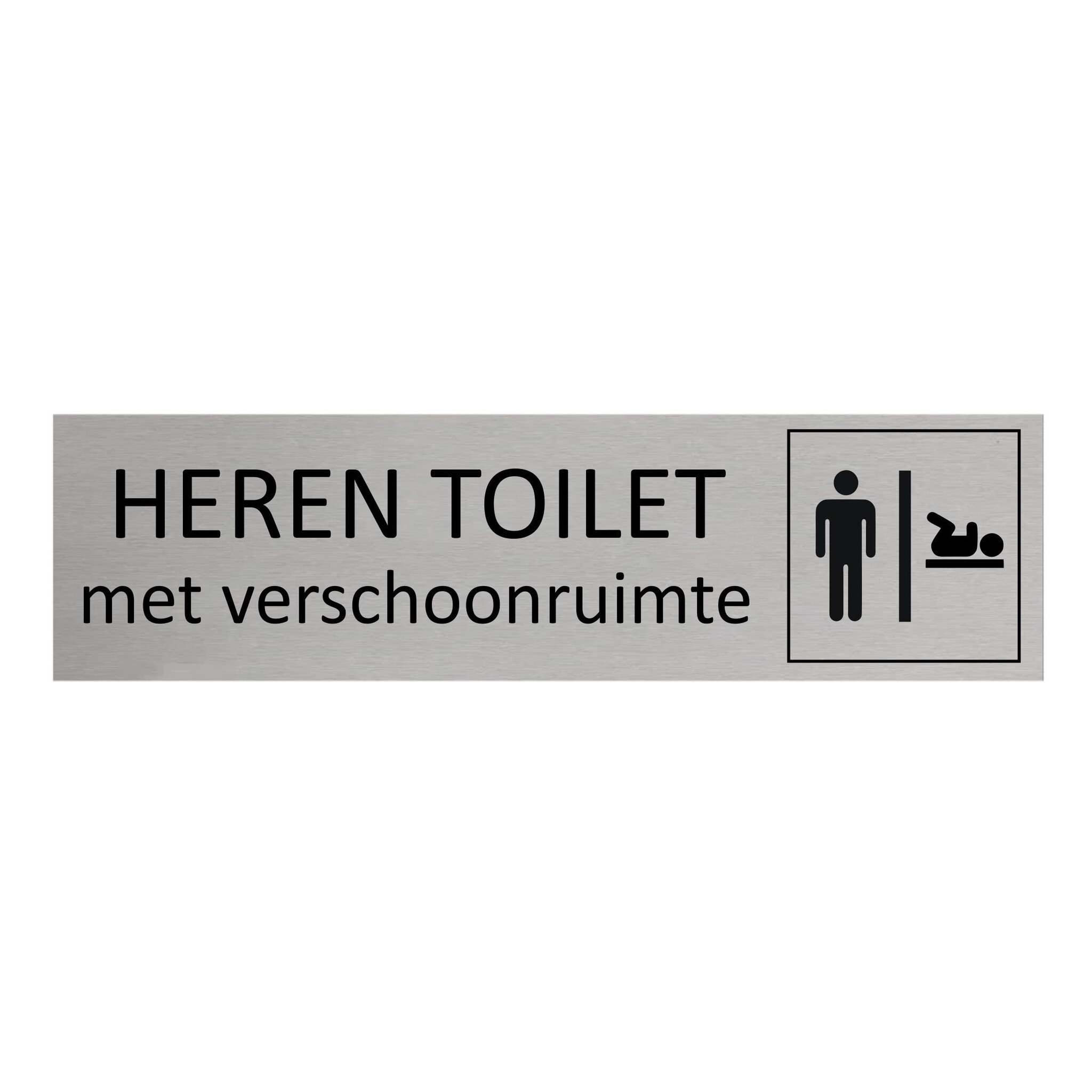 CombiCraft Aluminium deurbordje Heren toilet met baby verschoonruimte 165 x 45 mm - per 1 stuk