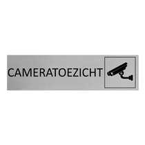 Zilver aluminium deurbordje Cameratoezicht