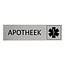 CombiCraft Aluminium deurbordje Apotheek 165 x 45 mm - per 1 stuk