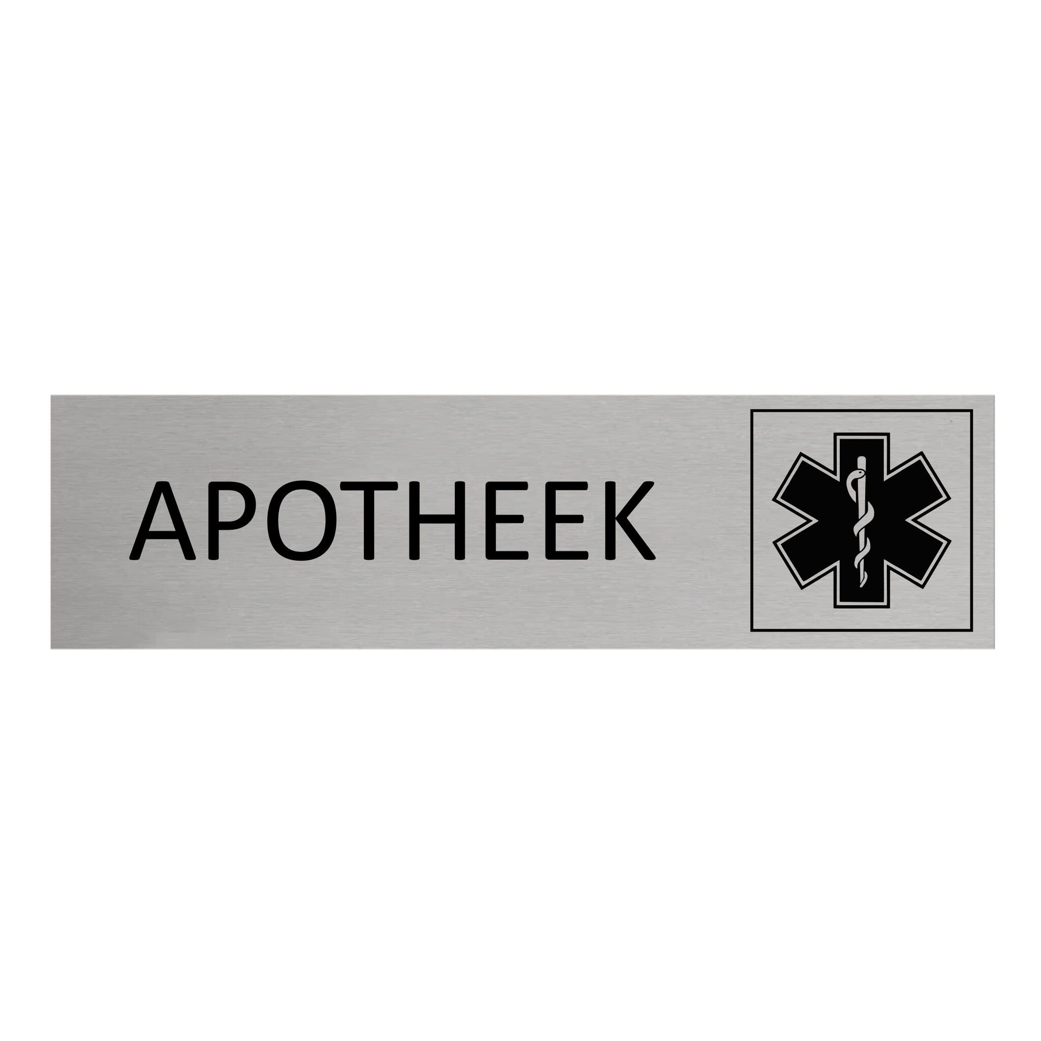 CombiCraft Aluminium deurbordje Apotheek 165 x 45 mm - per 1 stuk