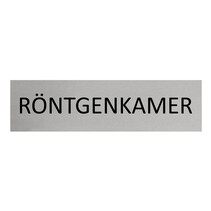 Zilver aluminium deurbordje Röntgenkamer