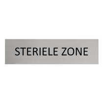 Zilver aluminium deurbordje Steriele zone