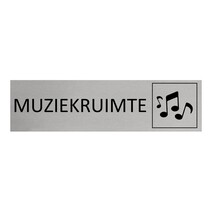 Zilver aluminium deurbordje Muziekruimte