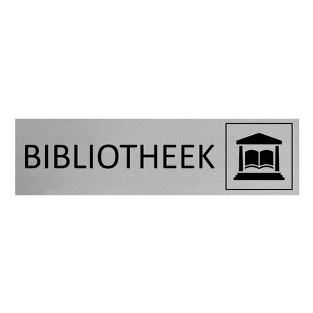 CombiCraft Aluminium deurbordje Bibliotheek 165 x 45 mm - per 1 stuk