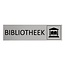 CombiCraft Aluminium deurbordje Bibliotheek 165 x 45 mm - per 1 stuk