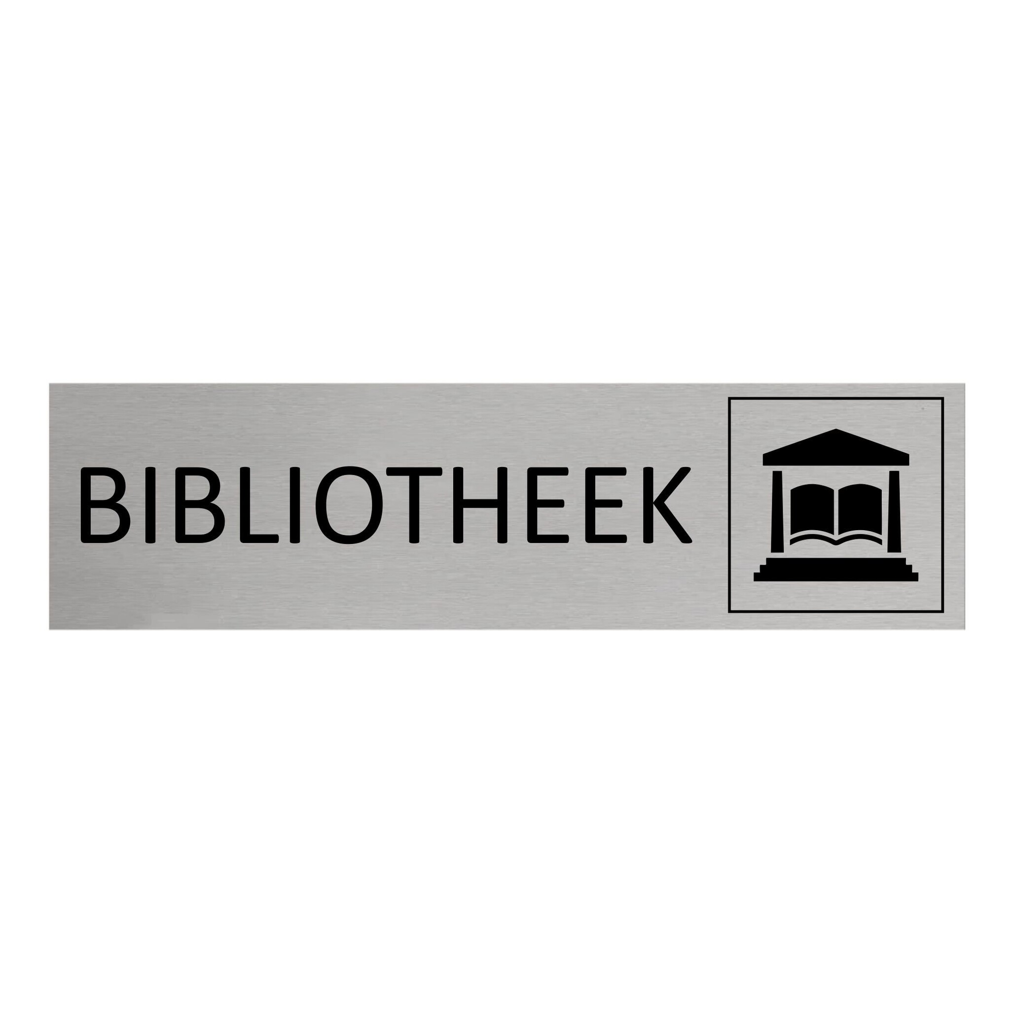 CombiCraft Aluminium deurbordje Bibliotheek 165 x 45 mm - per 1 stuk