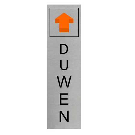 CombiCraft Staand aluminium deurbordje duwen 165 x 45 mm - per 1 stuk