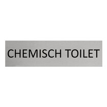 Zilver aluminium deurbordje Chemisch toilet