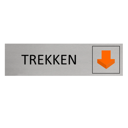 CombiCraft Staand aluminium deurbordje trekken 165 x 45 mm - per 1 stuk