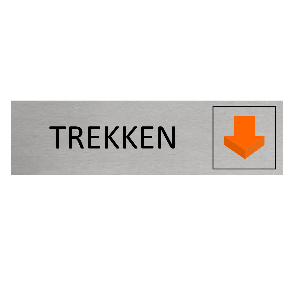 CombiCraft Staand aluminium deurbordje trekken 165 x 45 mm - per 1 stuk