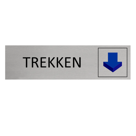 CombiCraft Staand aluminium deurbordje trekken 165 x 45 mm - per 1 stuk